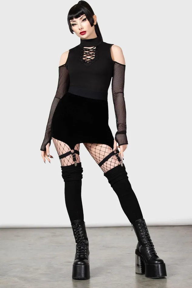 Killstar Mini Skirts Women Cassandra Velvet Mini Skirt B