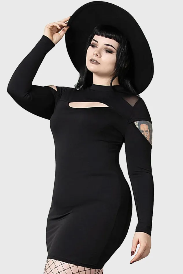 Killstar Mini Women Cosmic Shift Long Sleeve Dress