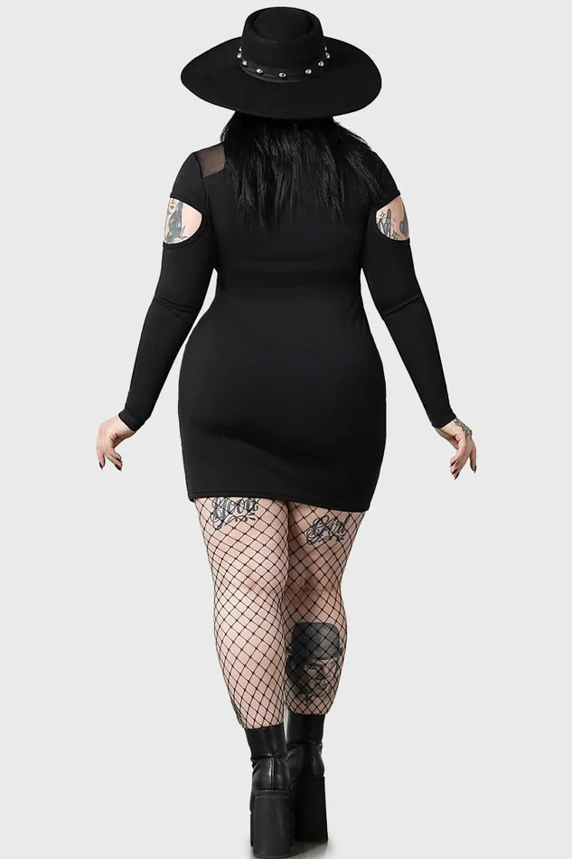 Killstar Mini Women Cosmic Shift Long Sleeve Dress