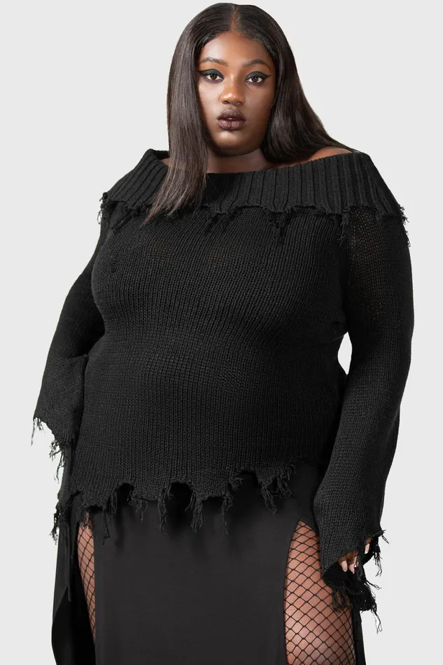 Killstar Sweaters Women Aelfwine Asymmetric Sweater