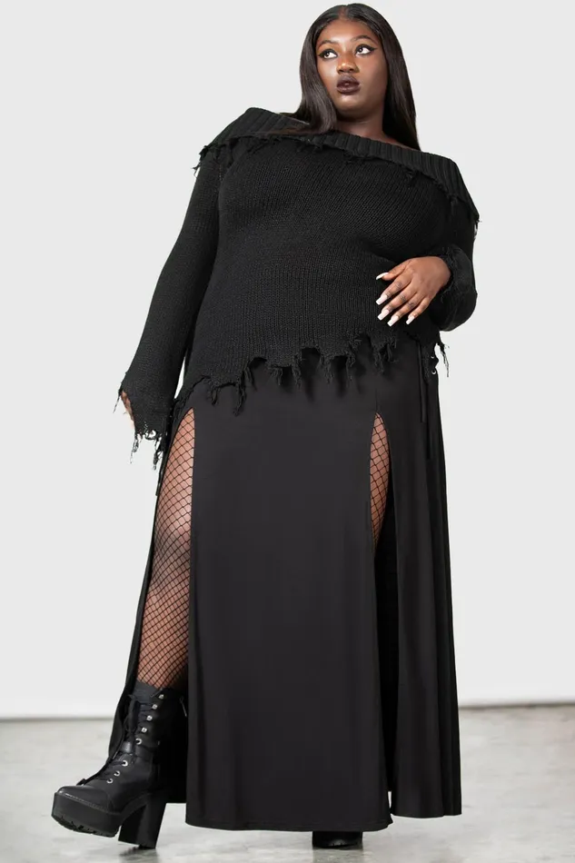 Killstar Sweaters Women Aelfwine Asymmetric Sweater