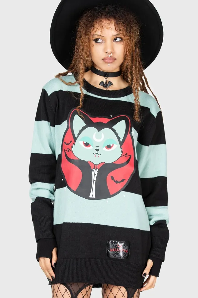 Killstar Sweaters Women Vampurr Stripe Sweater MINT