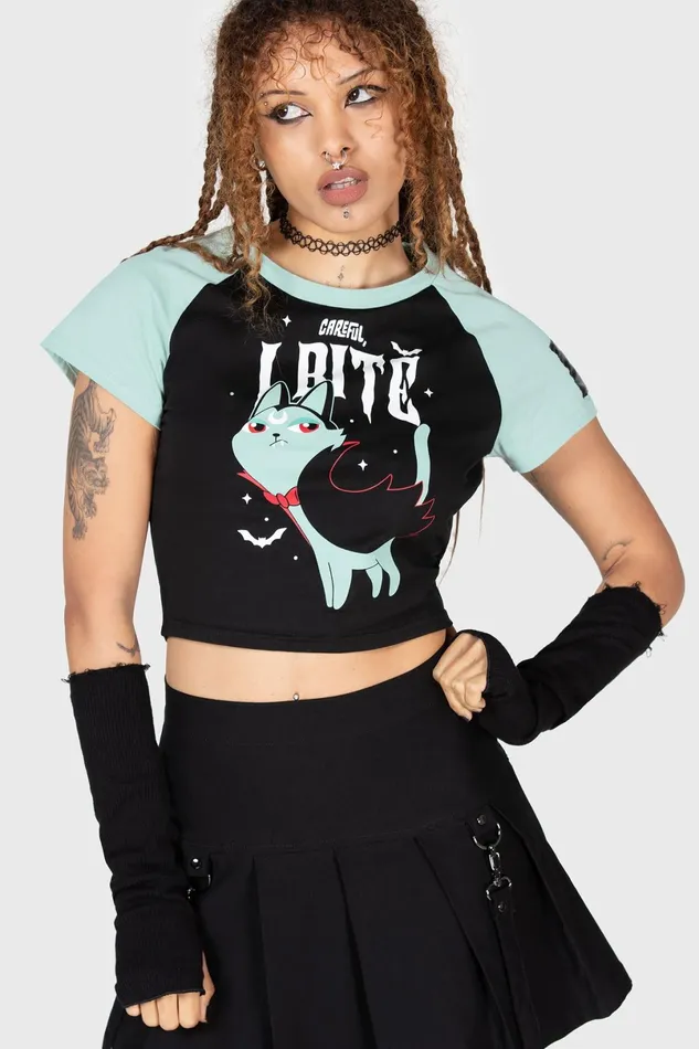 Killstar TShirts and Vests Women Cat Spat Shrunk Tee