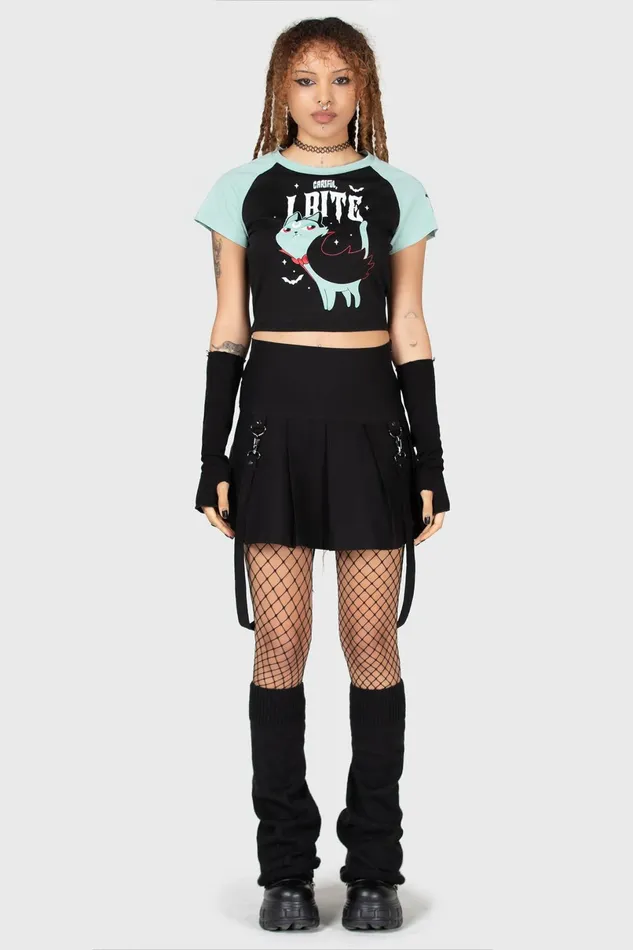 Killstar TShirts and Vests Women Cat Spat Shrunk Tee