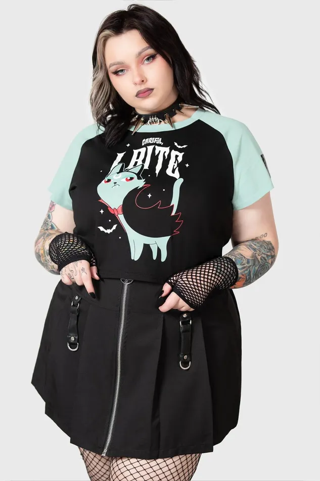 Killstar TShirts and Vests Women Cat Spat Shrunk Tee