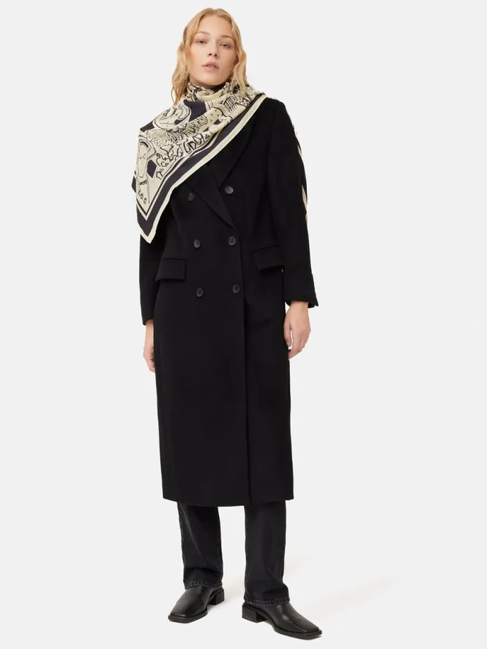 Kings and Queens Silk Scarf Monochrome Women Jigsaw Ponchos and Scarves