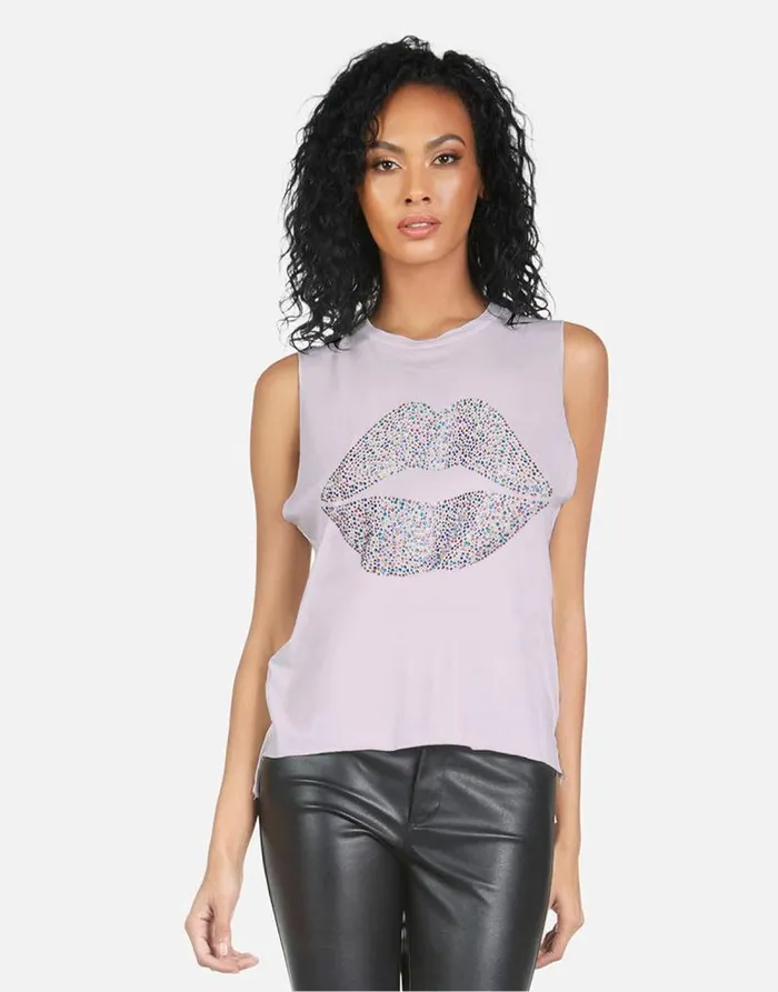 Kinzington Crystal Sprinkle Lip Lavender Women Lauren Moshi Tanks