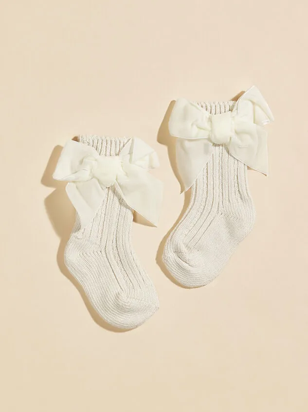 Knit Bow Socks White GirlBoy Altar039d State Shoes