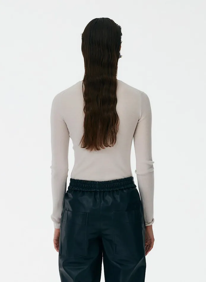 Knitwear and Sweatshirts Women Tibi Feather Weight Ribbed Crewneck Pullover Sweater