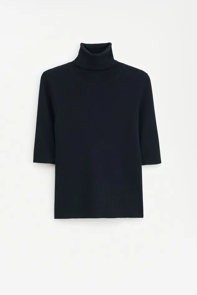 Knitwear Women filippak Merino Elbow Sleeve Top Black