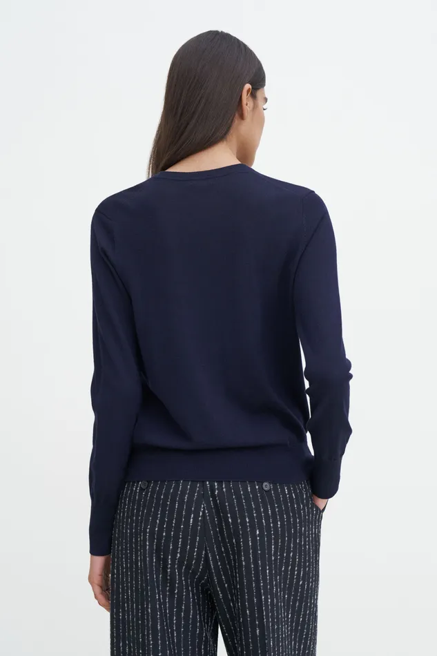 Knitwear Women filippak Merino Rneck Sweater Navy