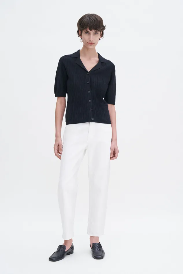 Knitwear Women filippak Shortsleeve Collar Cardigan Black