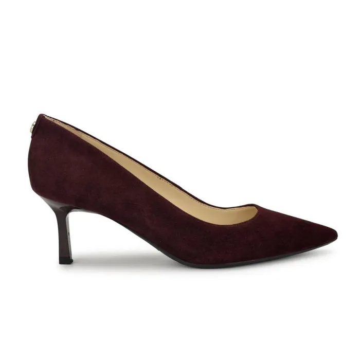 Kuna 92159 Pointy Toe Pumps Dark Red Suede Women Nine West Heels