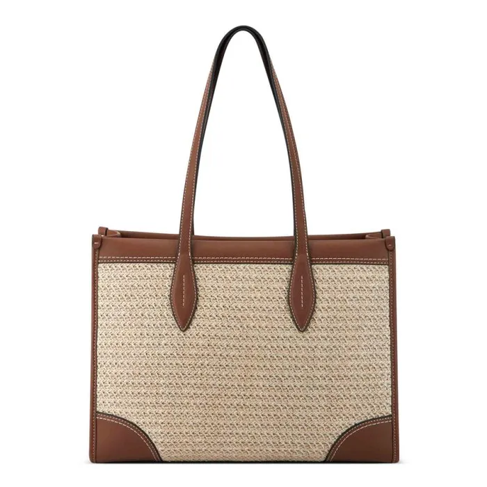 Kyelle Jet Set Tote Natural Dark Camel Women Nine West Totes and Backpacks Kyelle Jet Set Tote Natural Dark Camel Women Nine West Totes and Backpacks