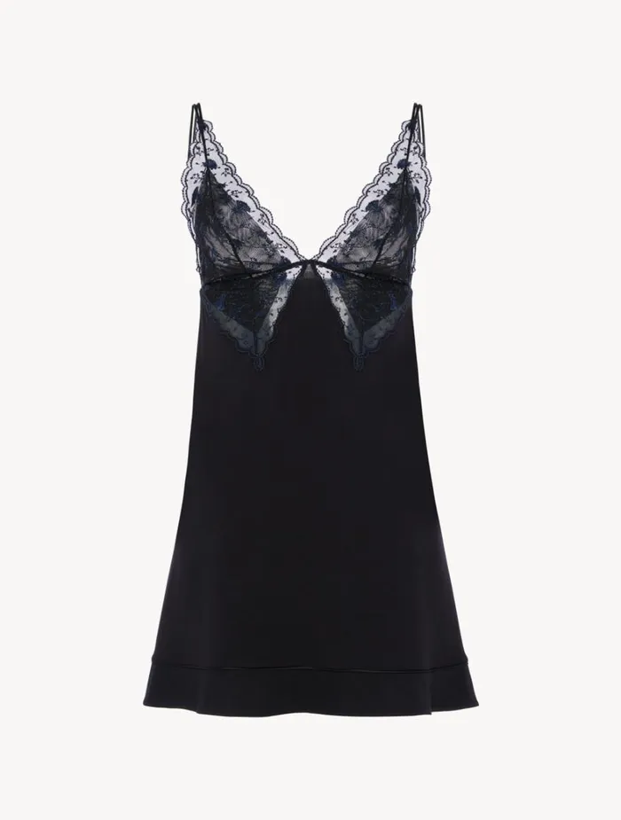 La Perla Babydoll In Onyx Women Slips and Dresses