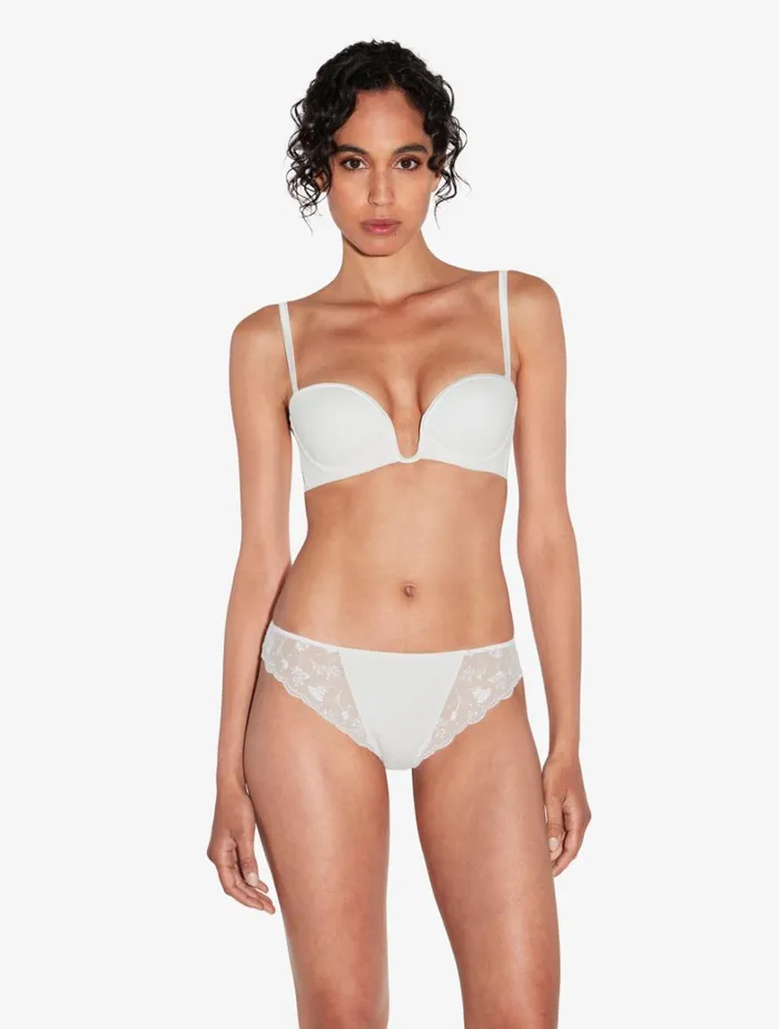 La Perla Bandeau Bra In Lys With Embroidered Tulle Women Bandeau