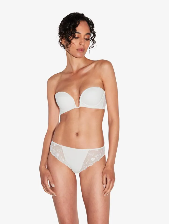 La Perla Bandeau Bra In Lys With Embroidered Tulle Women Bandeau