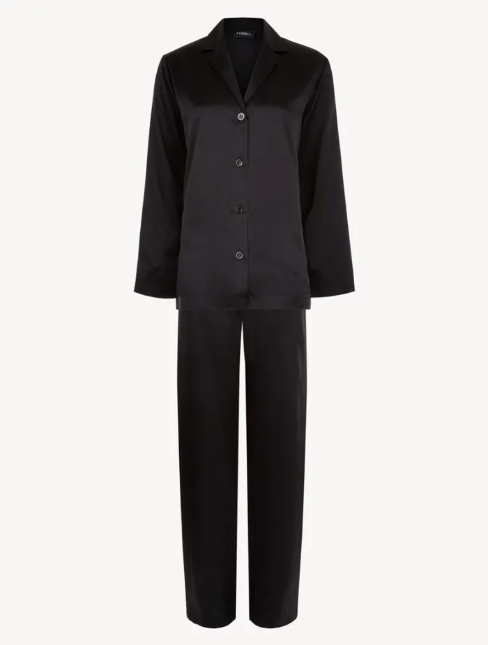 La Perla Black Silk Pajama Set Women Pajamas