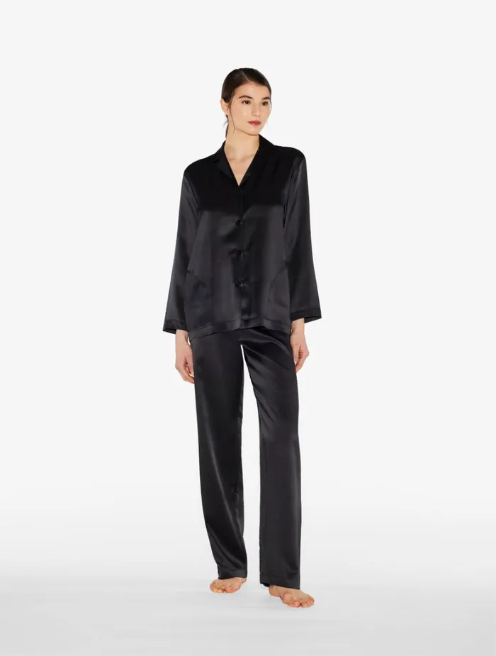 La Perla Black Silk Pajama Set Women Pajamas