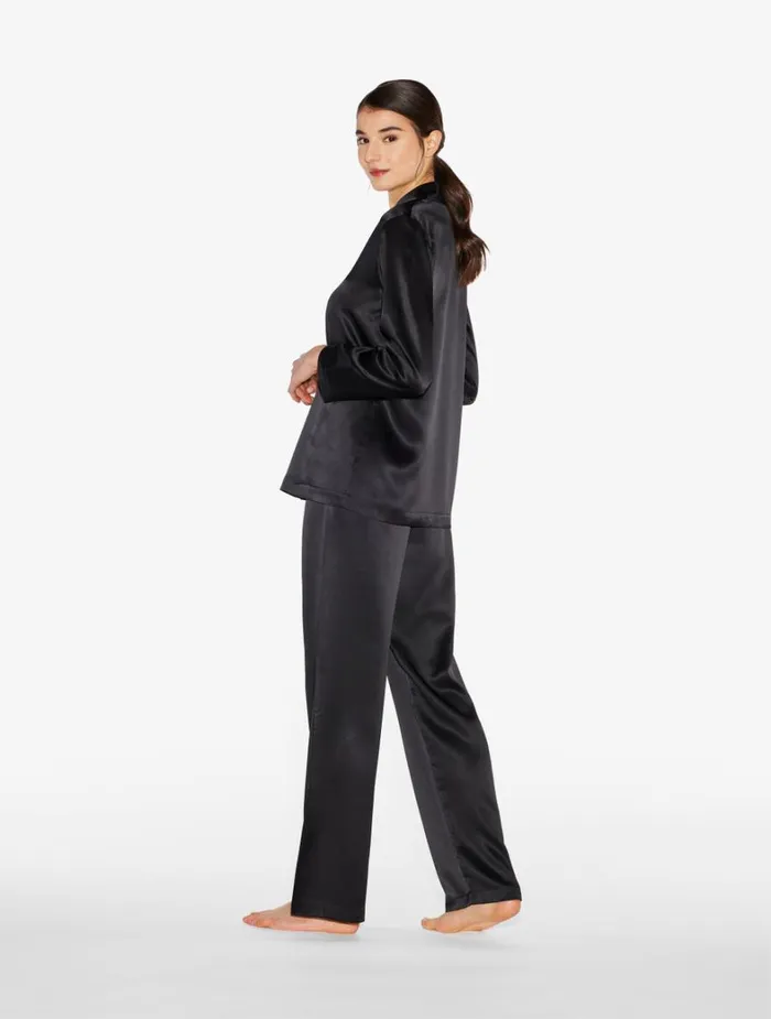 La Perla Black Silk Pajama Set Women Pajamas