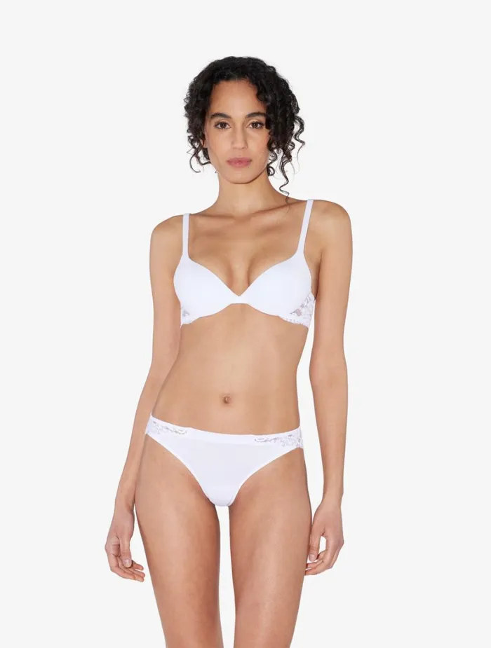 La Perla Luxury Cotton Thong In White Women G String and Thong