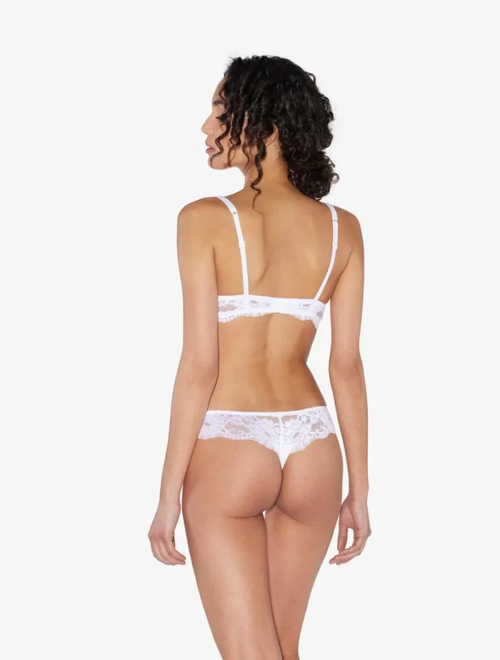 La Perla Luxury Cotton Thong In White Women G String and Thong
