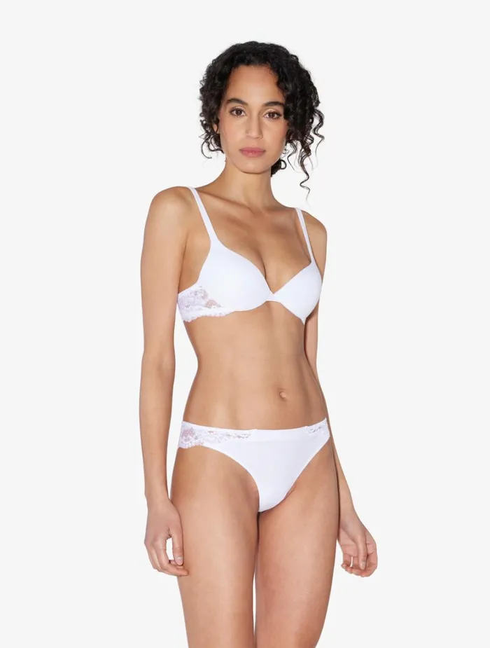 La Perla Luxury Cotton Thong In White Women G String and Thong
