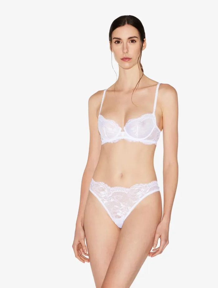 La Perla Luxury Lace Brazilian Panties In White Women Brazilian