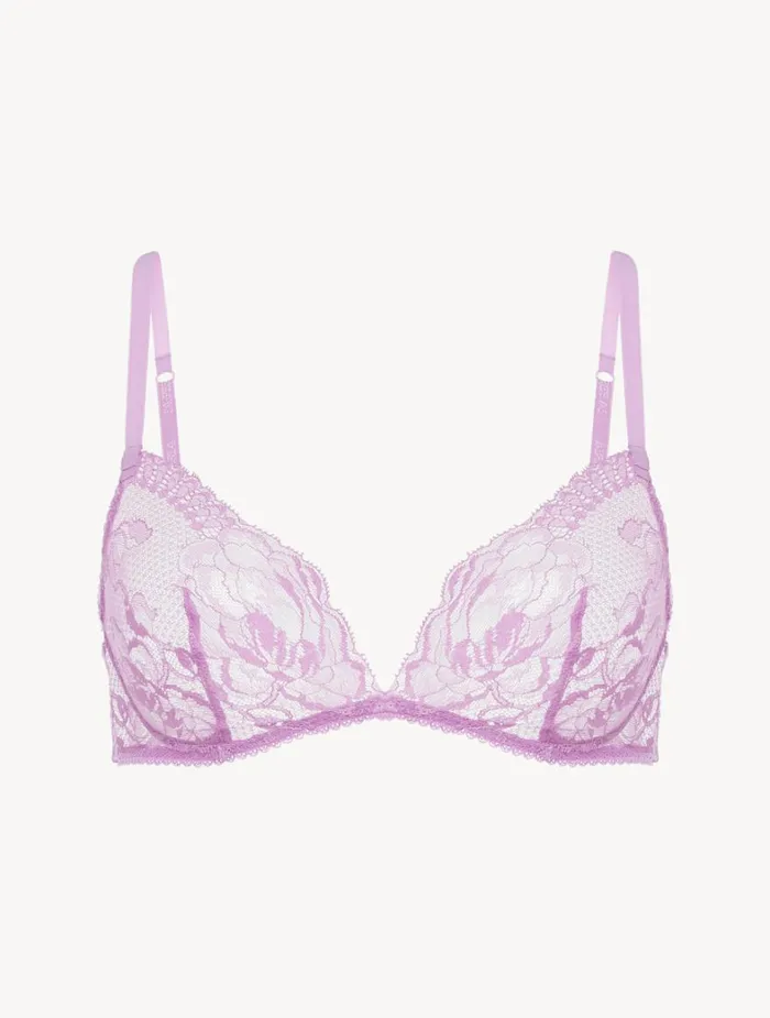 La Perla Luxury Lace NonWired Bra In Lilac Rose Women Triangle