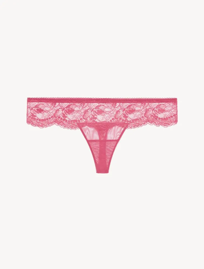 La Perla Luxury Lace Thong In Wild Orchid Women G String and Thong