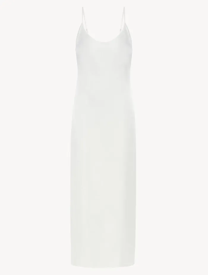 La Perla Luxury Silk Long Slip Dress In White Women Slips and Dresses