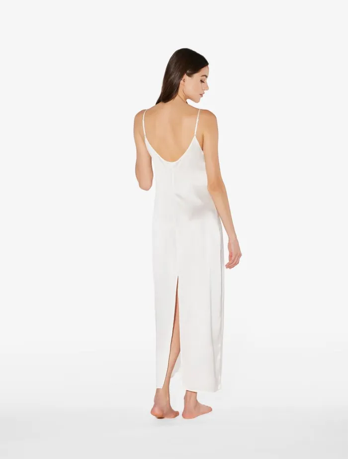 La Perla Luxury Silk Long Slip Dress In White Women Slips and Dresses
