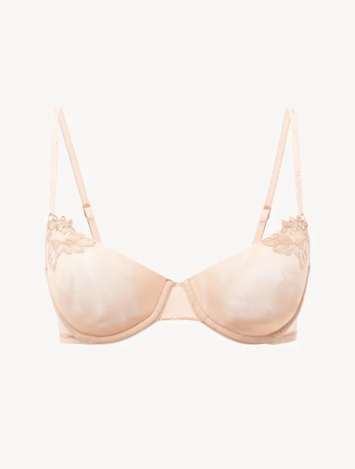 La Perla Luxury Stretch Tulle Balconette Bra In Sand Women Balconette