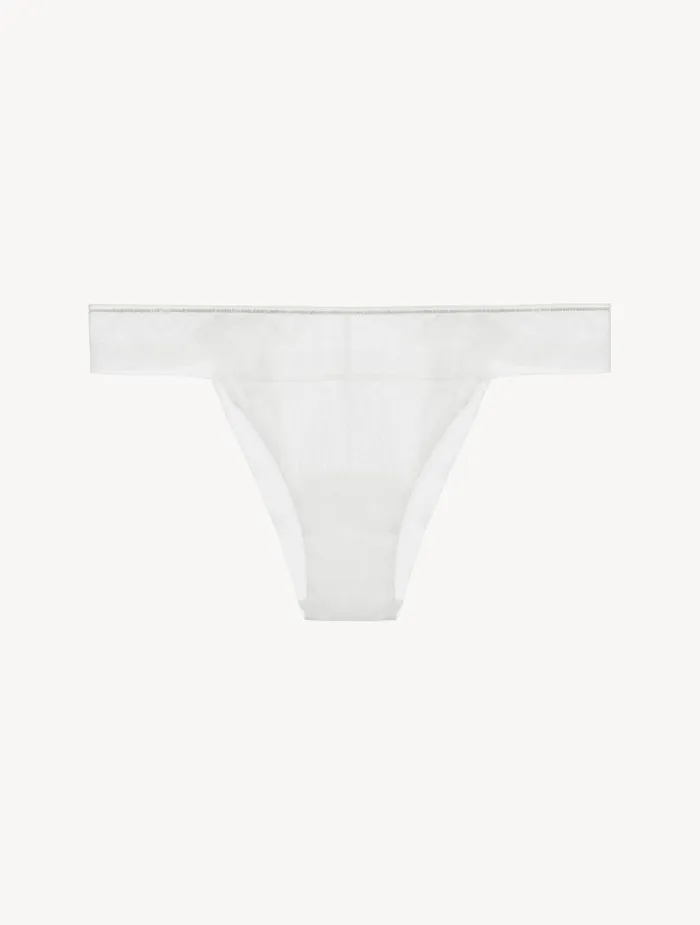 La Perla Luxury Stretch Tulle Brazilian Panties In OffWhite Women Brazilian
