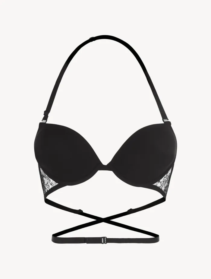 La Perla Luxury TShirt Multiway Bra In Black With Lace Women Padded