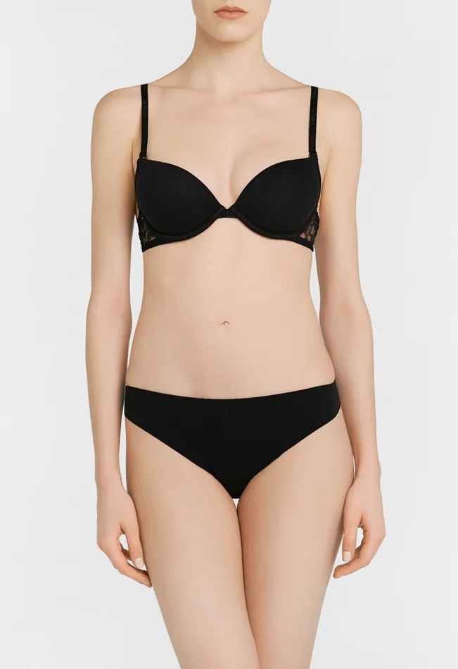La Perla Luxury TShirt Multiway Bra In Black With Lace Women Padded