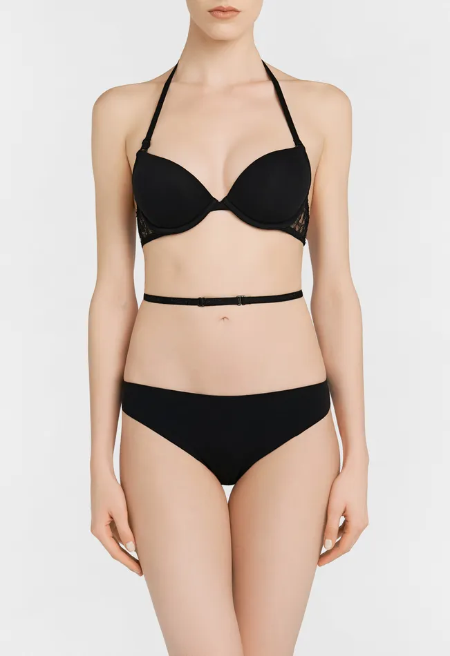 La Perla Luxury TShirt Multiway Bra In Black With Lace Women Padded