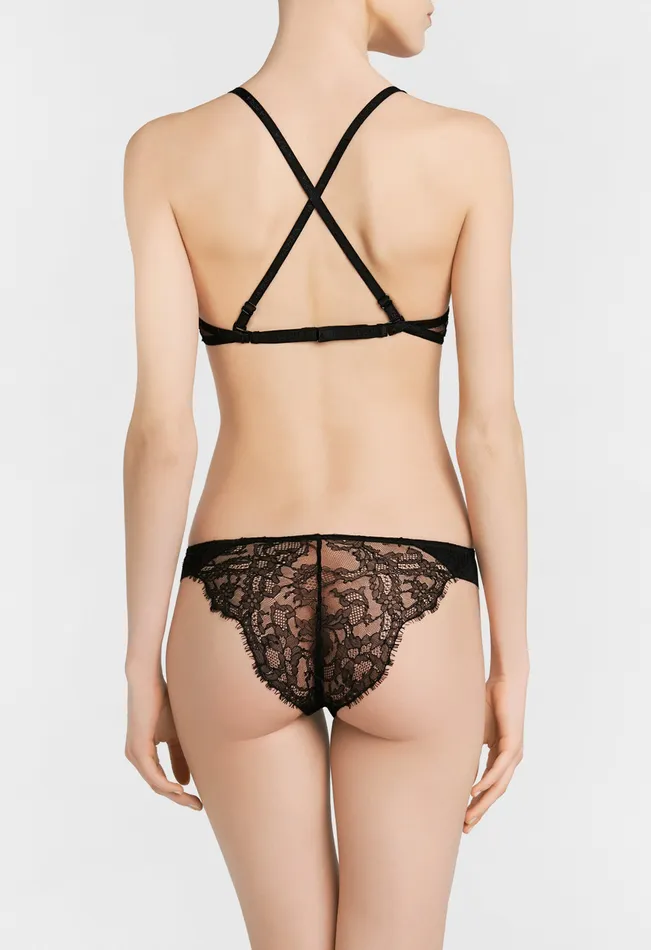 La Perla Luxury TShirt Multiway Bra In Black With Lace Women Padded