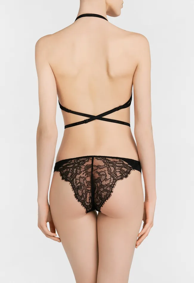 La Perla Luxury TShirt Multiway Bra In Black With Lace Women Padded