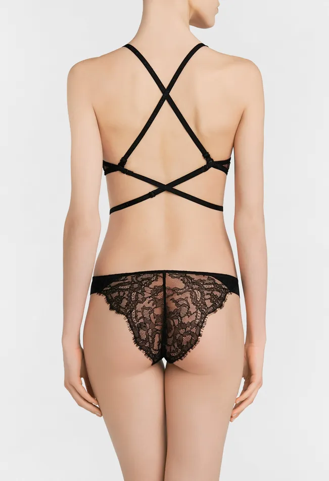 La Perla Luxury TShirt Multiway Bra In Black With Lace Women Padded
