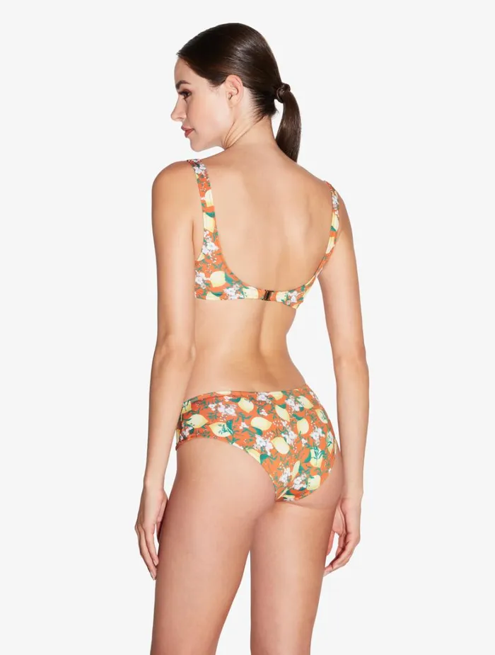 La Perla Orange Printed Bikini Brief With Draped Waist Women Bikinis