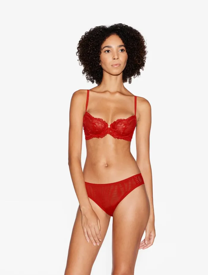 La Perla Red Lace Balconette Bra Women Balconette
