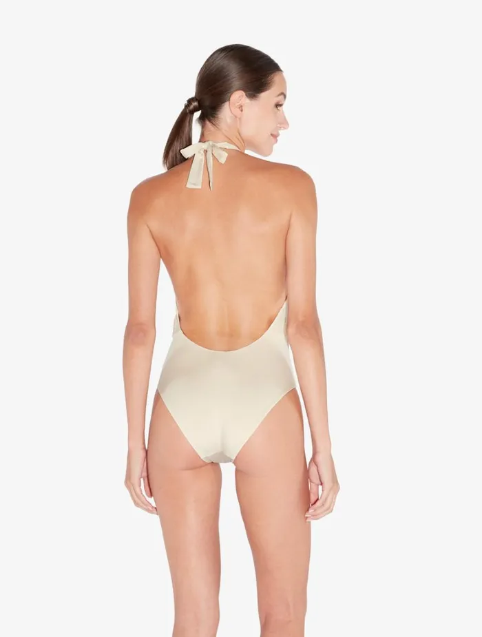 La Perla Swimsuit In Champagne With Beading Women OnePiece Bathing Suits