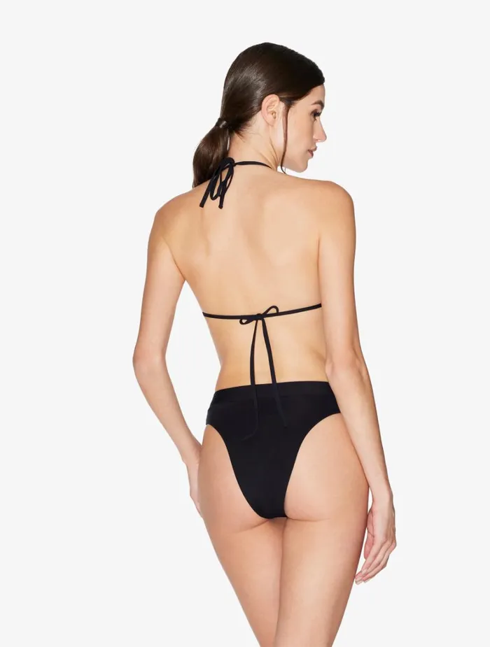 La Perla Triangle Bikini Top In Black With Beading Women Bikinis