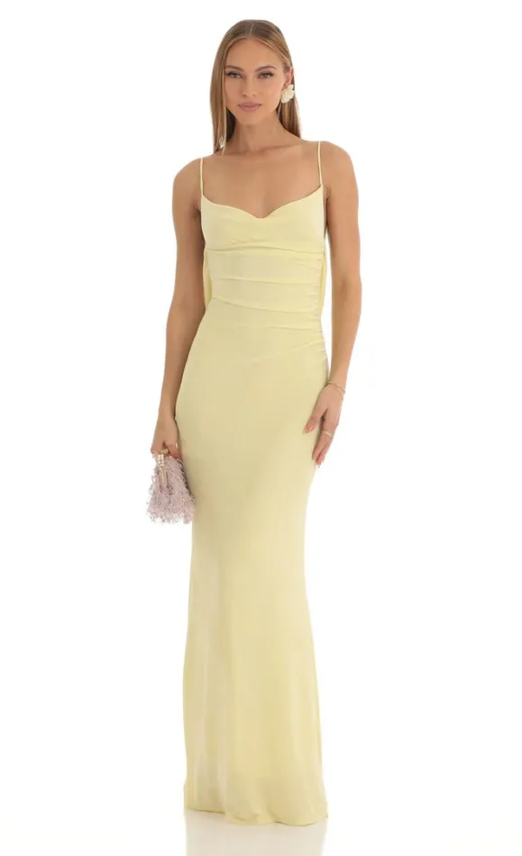 Lace Open Back Maxi Dress Yellow Women LUCY IN THE SKY Maxi Dresses Lace Open Back Maxi Dress Yellow Women LUCY IN THE SKY Maxi Dresses