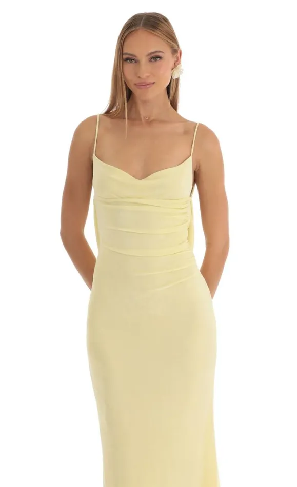 Lace Open Back Maxi Dress Yellow Women LUCY IN THE SKY Maxi Dresses Lace Open Back Maxi Dress Yellow Women LUCY IN THE SKY Maxi Dresses