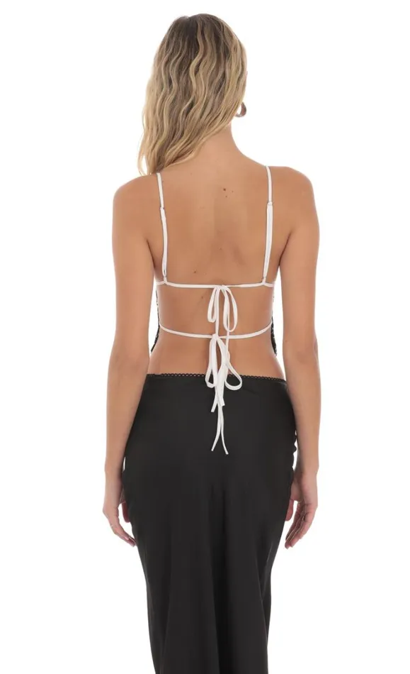 Lace Top Cream And Black Women LUCY IN THE SKY Tops Lace Top Cream And Black Women LUCY IN THE SKY Tops