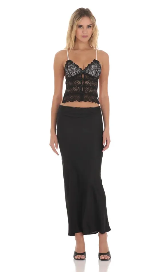 Lace Top Cream And Black Women LUCY IN THE SKY Tops Lace Top Cream And Black Women LUCY IN THE SKY Tops
