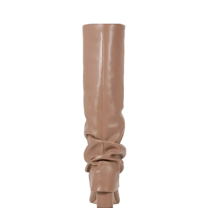 Lalita Foldover Dress Boot Light Natural Leather Women Boots and Booties Marc Fisher