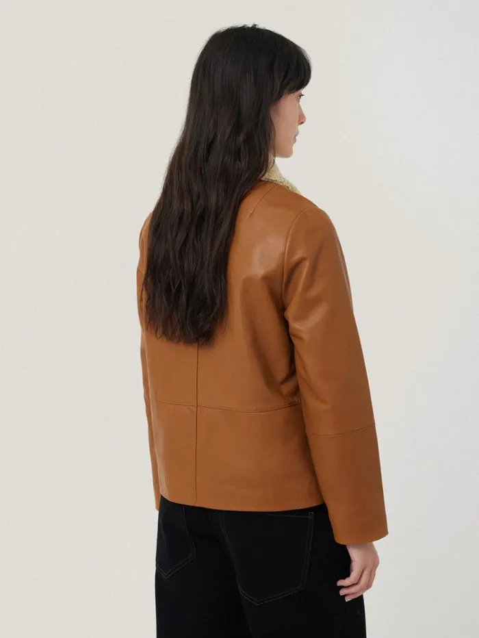 Leather Cropped Jacket Ginger Women Jigsaw Leather